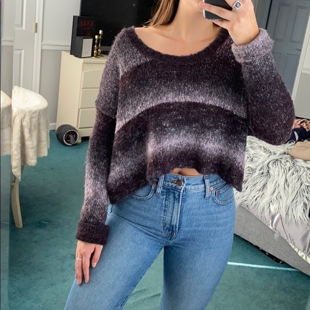 Urban Outfitters Black and Gray Crop Top